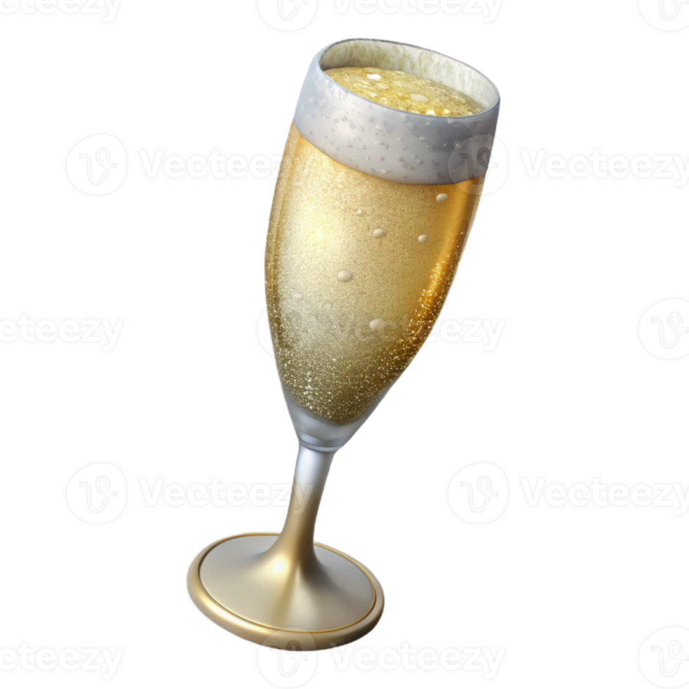 serene rustic Wedding Champagne Flute with Bubbles Glassware Isolated high resolution png