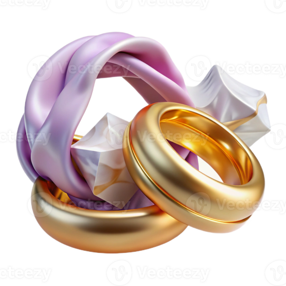 magnificent vintage Wedding Rings Gold Bands Diamond Detail Transparent high resolution png
