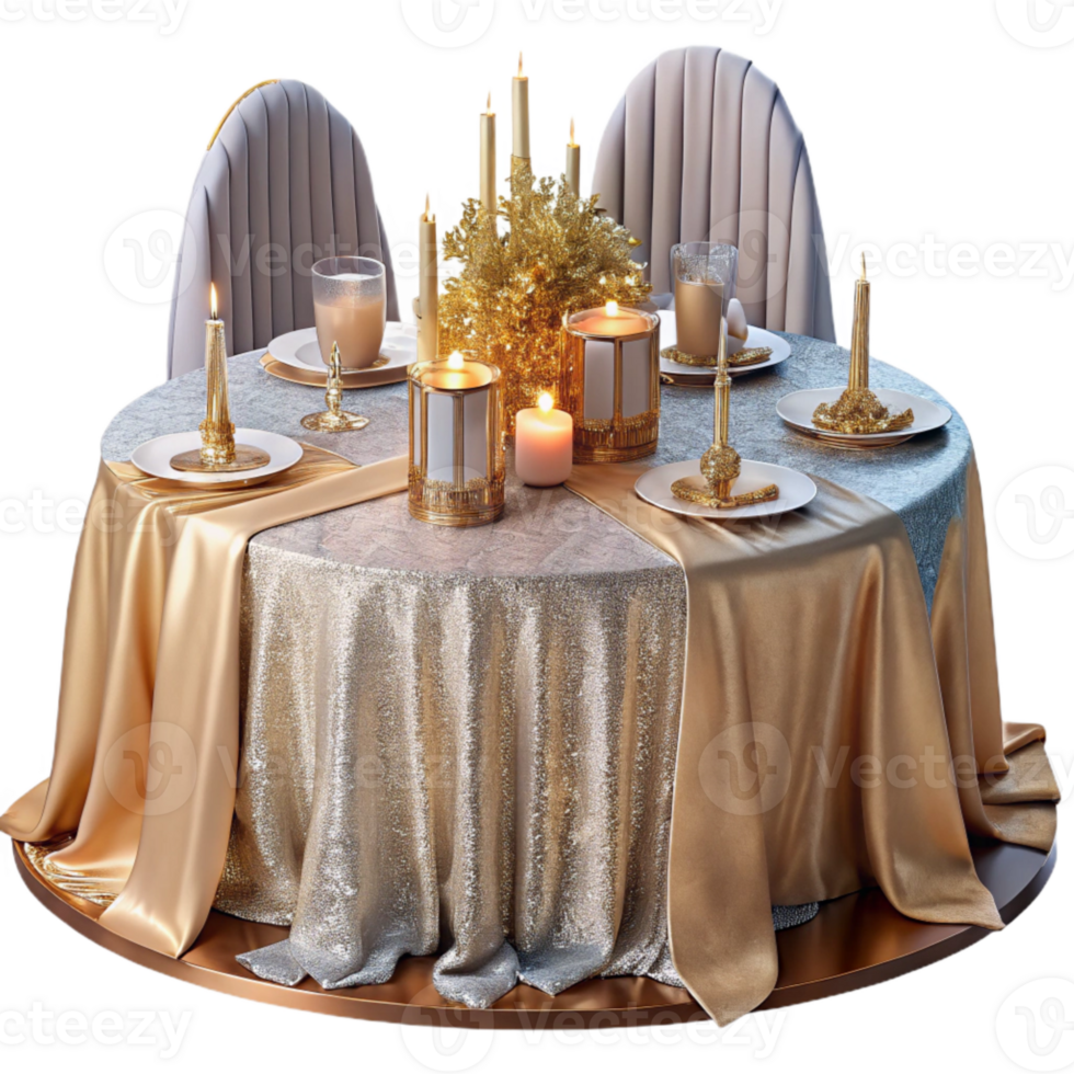 serene rustic Wedding Reception Tables Decorated Cutout for Event Planning professional png
