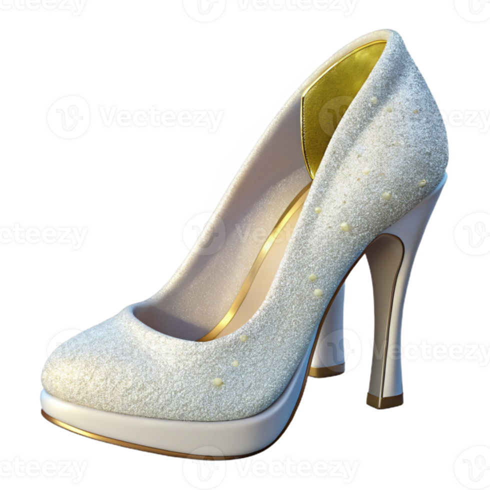 elegant abstract Wedding Shoes High Heels White Isolated for Fashion Blogs premium png