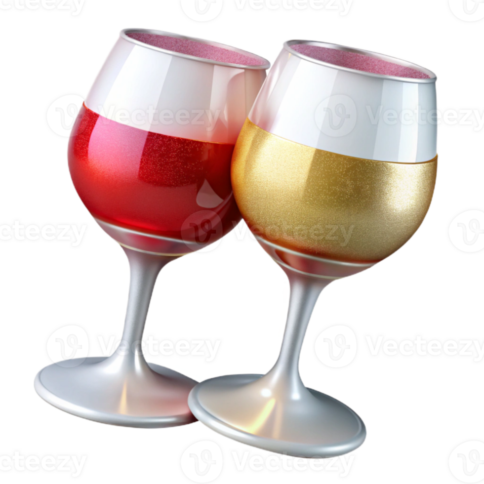 dramatic modern Wine Glasses Red and White Wine Cutout for Wine Enthusiasts png