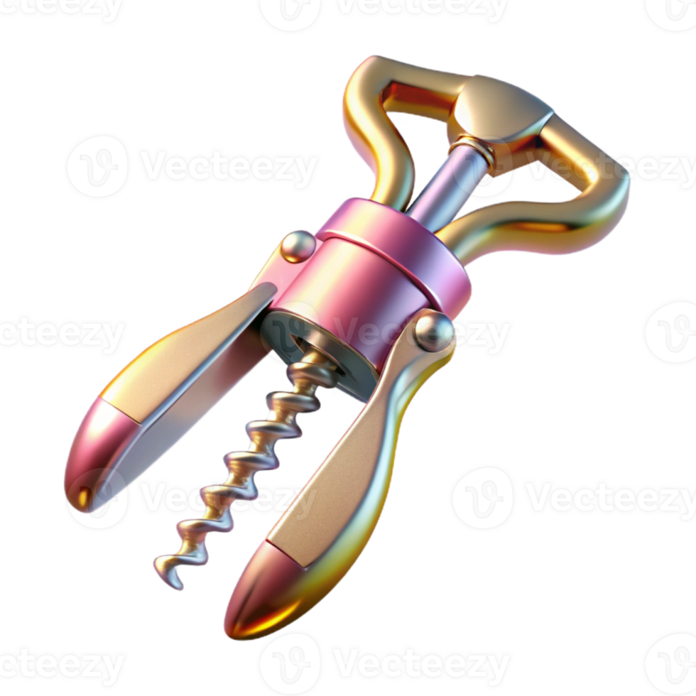 elegant artistic Wine Opener Corkscrew gold Tool Isolated for Wine Enthusiasts professional png