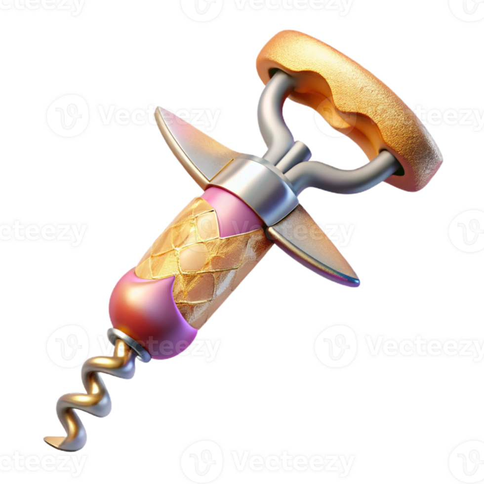 wonderful classic Wine Opener Corkscrew Isolated for Wine Accessories premium png
