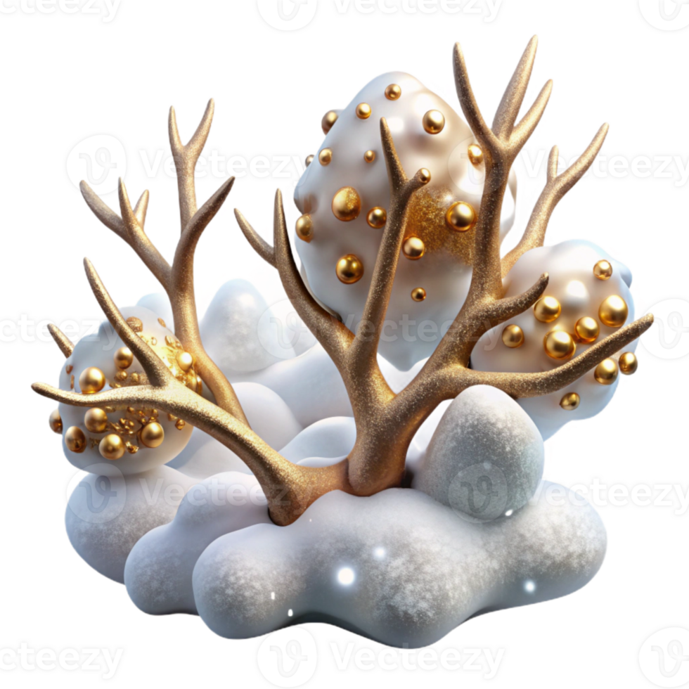 elegant modern Winter Branches with Snow Isolated Scenic Landscape professional png