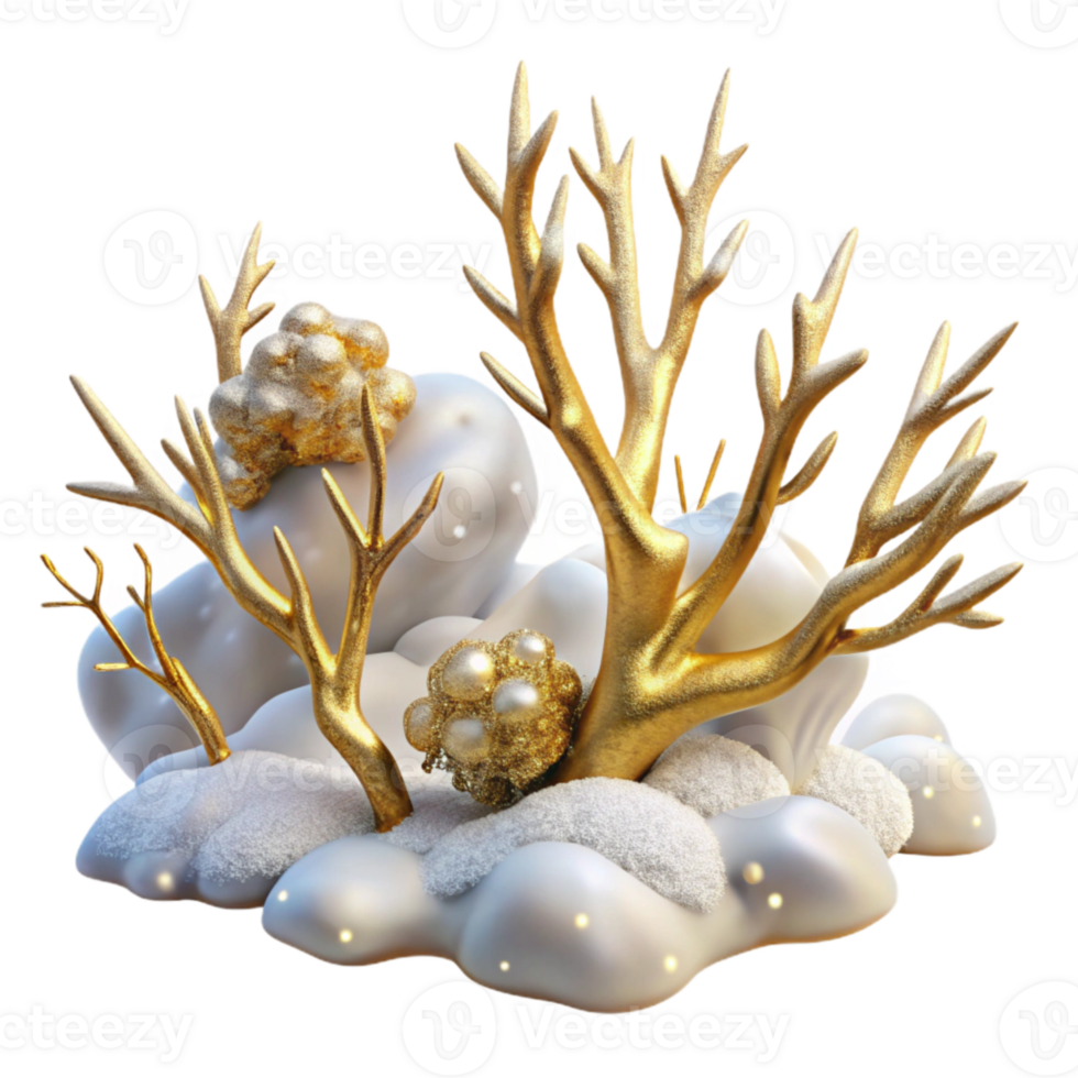 impressive modern Winter Branches with Snow Isolated Scenic Landscape original png