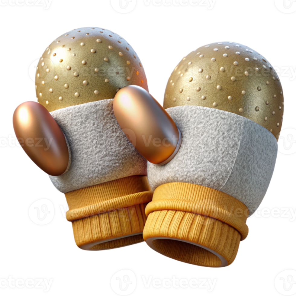 dramatic minimalist Winter Mittens Knitted Warm Apparel Isolated premium png