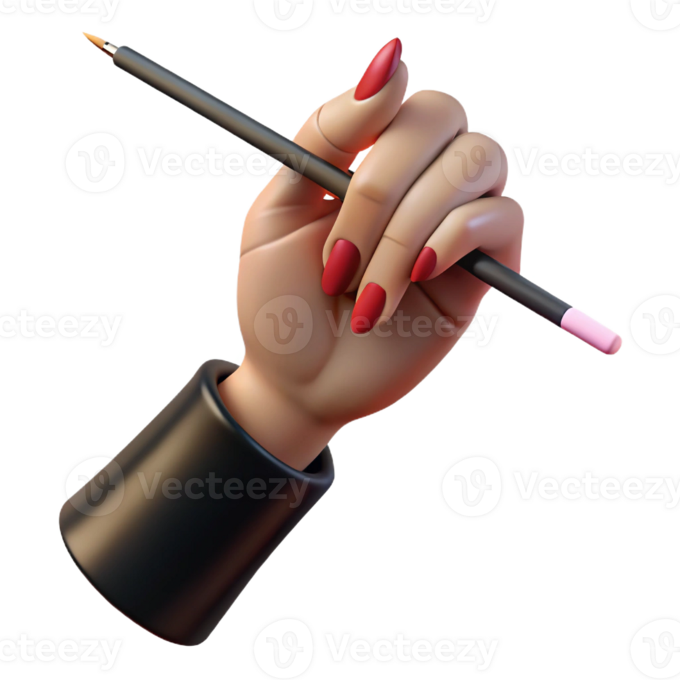 impressive abstract A woman's hand with long, painted nails holding a cigarette holder, elegant noir style high resolution png
