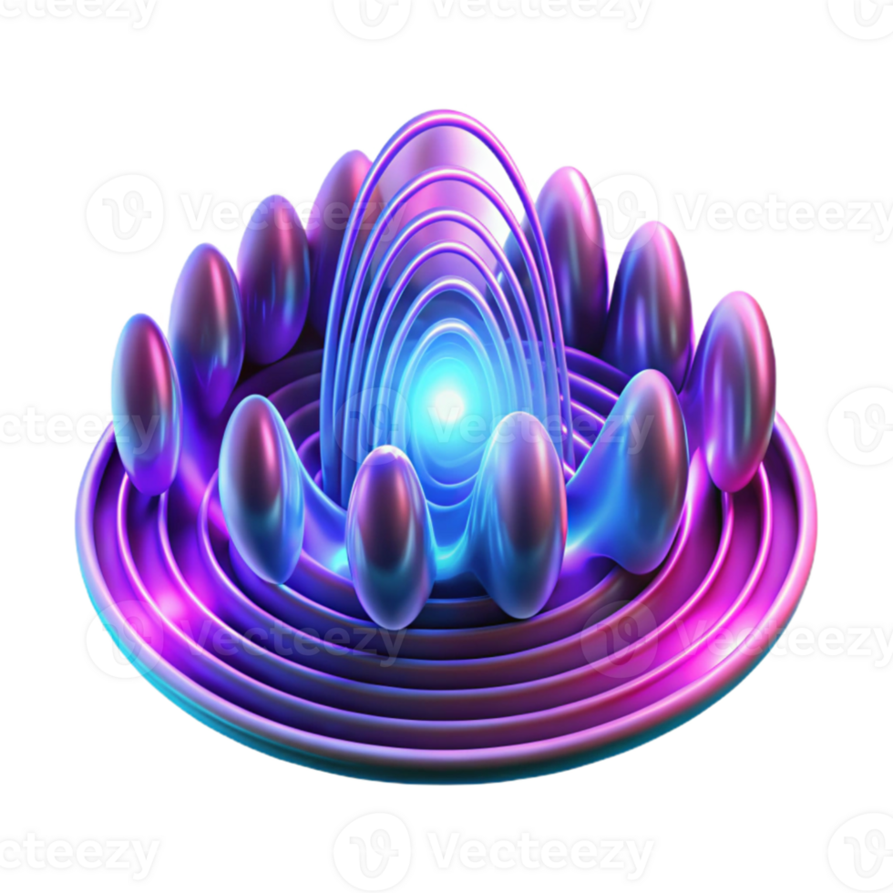 magnificent classic A field of pulsating, energy waves, radiating inwards, illuminated by a vibrant, neon light, with a psychedelic, op-art style 4K png