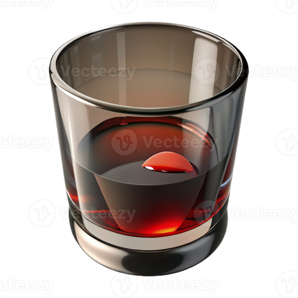 impressive minimalist A empty whiskey glass with lipstick stains, dimly lit, suggestive noir style genuine png