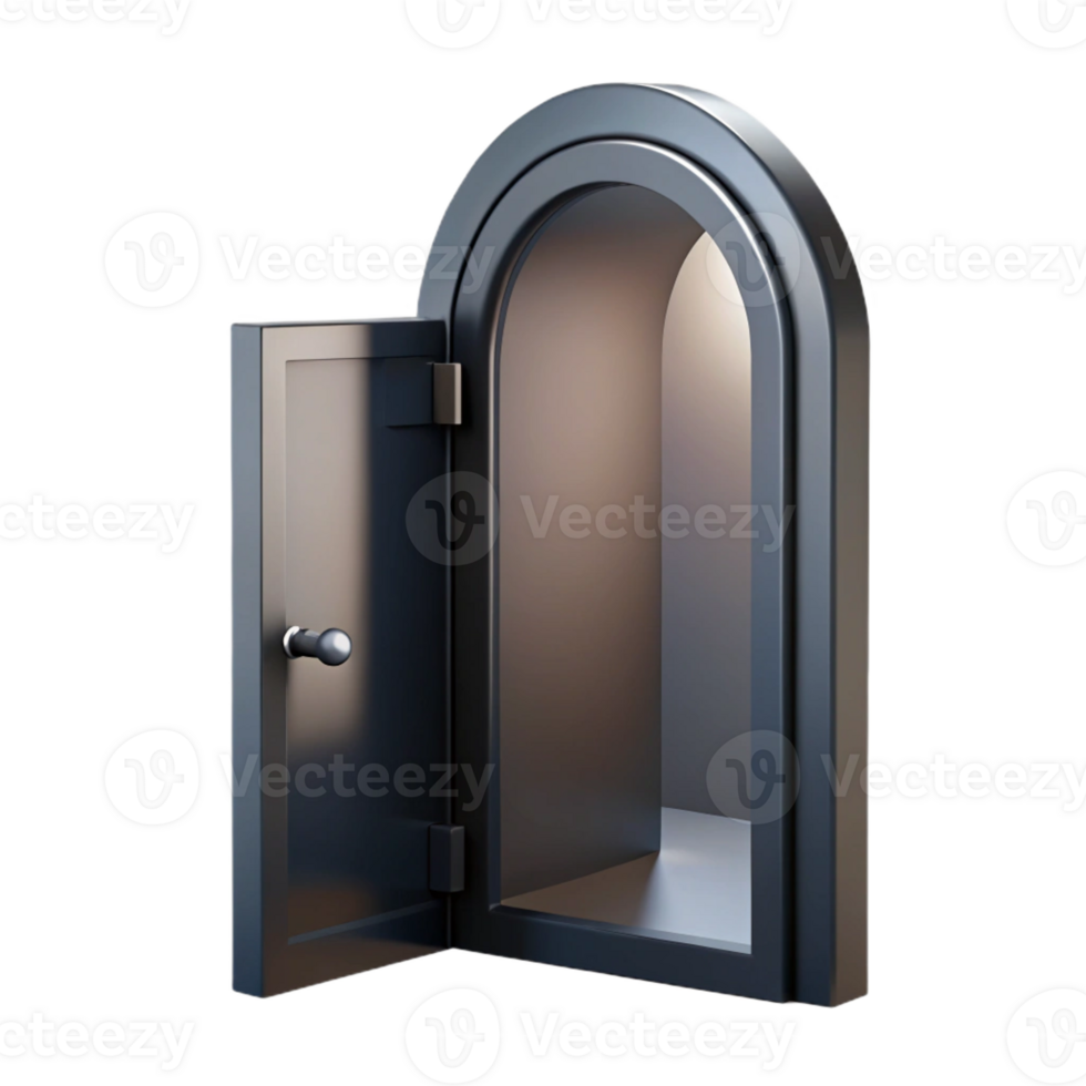 elegant rustic A half-open door leading into a dark room, suspenseful noir style high resolution png