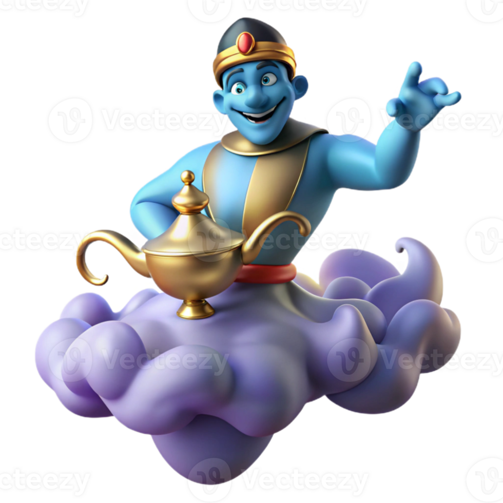 extraordinary rustic A powerful djinn emerging from a swirling cloud of smoke, bathed in the ethereal light of a magic lamp. Orientalist style high quality png