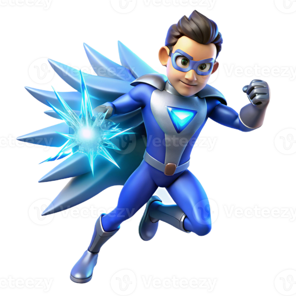 wonderful classic A sound-based superhero with sonic waves radiating from their body, shattering glass, bathed in a cool, blue light, in a stylized, graphic novel style original png