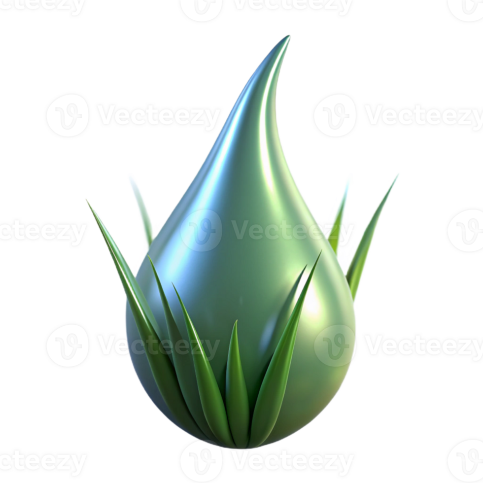 elegant modern A single raindrop on a blade of grass, macro photography, reflective lighting professional png