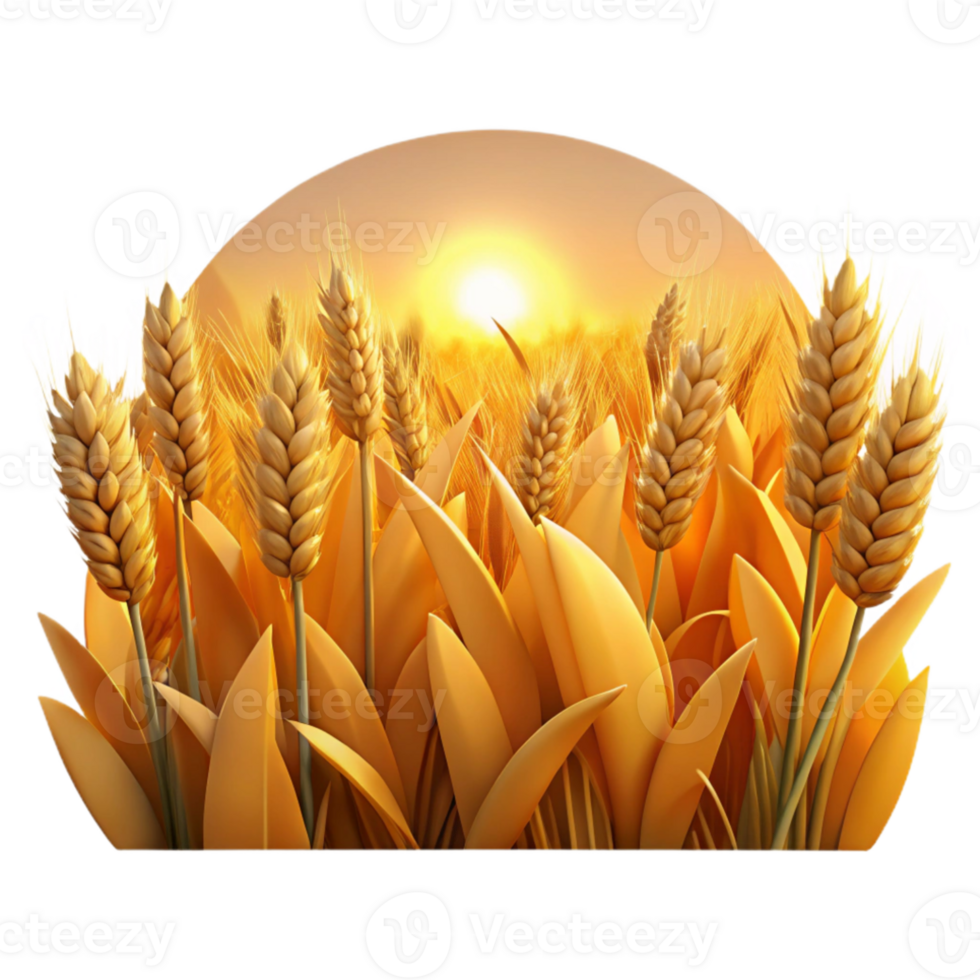 impressive minimalist A field of ripe wheat, golden hour lighting, landscape photography style premium png