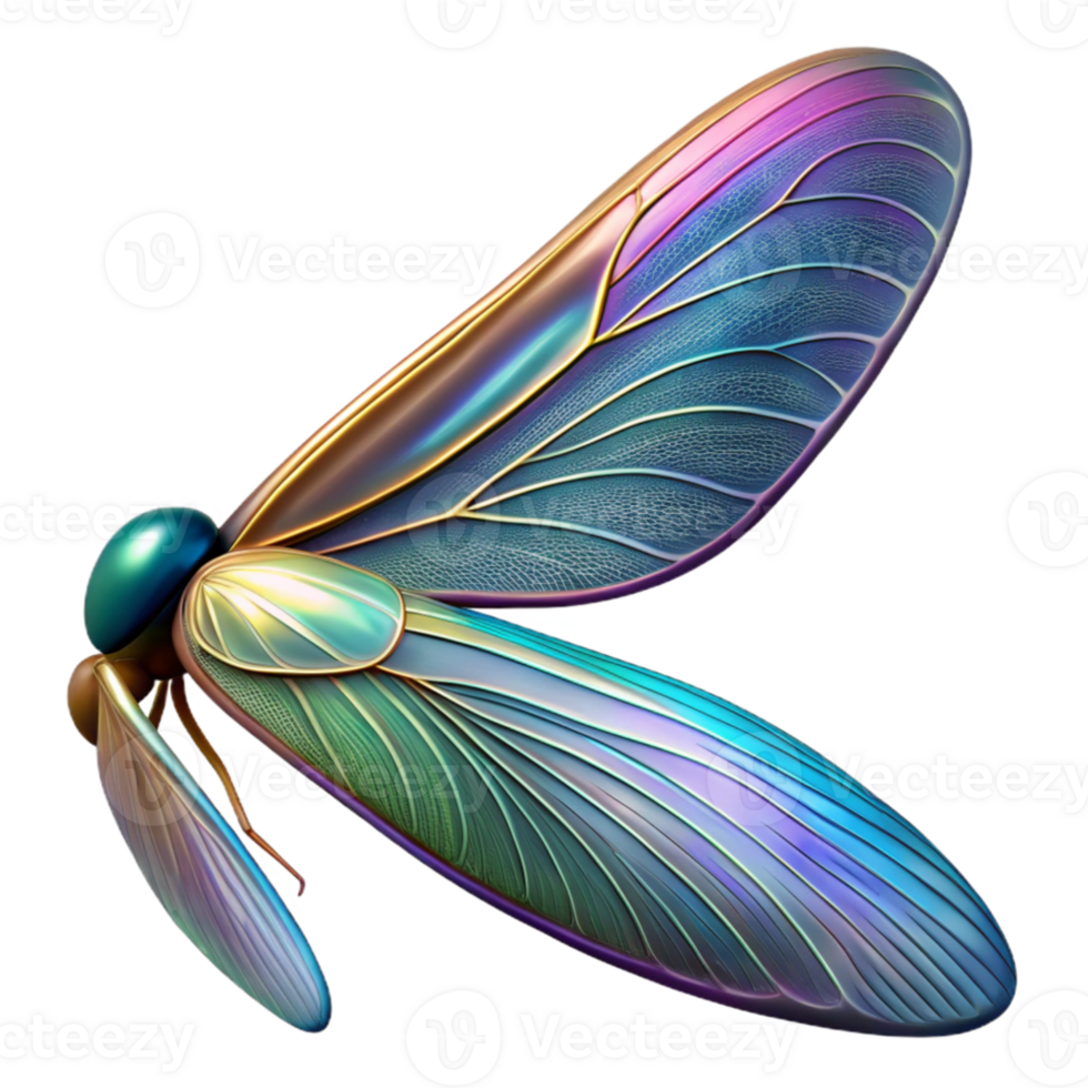 serene traditional A close-up of a dragonfly's wing, iridescent colors, macro photography 4K png