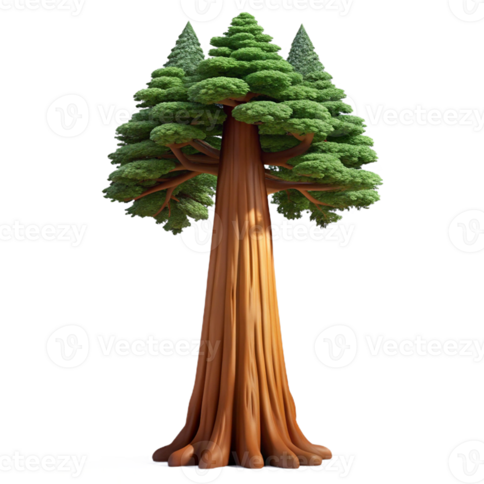 wonderful minimalist A giant sequoia tree towering over a forest, majestic and ancient, landscape photography premium png
