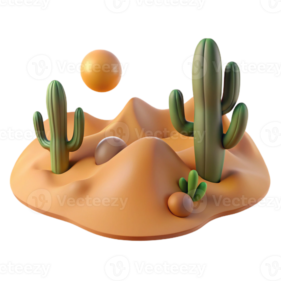 vibrant abstract A desert landscape with sand dunes and cacti, harsh sunlight, minimalist photography 4K png