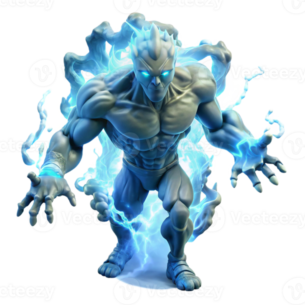 wonderful classic A powerful elemental with body made of swirling water, controlling a raging storm, illuminated by flashes of lightning. Fantasy art, dynamic style original png