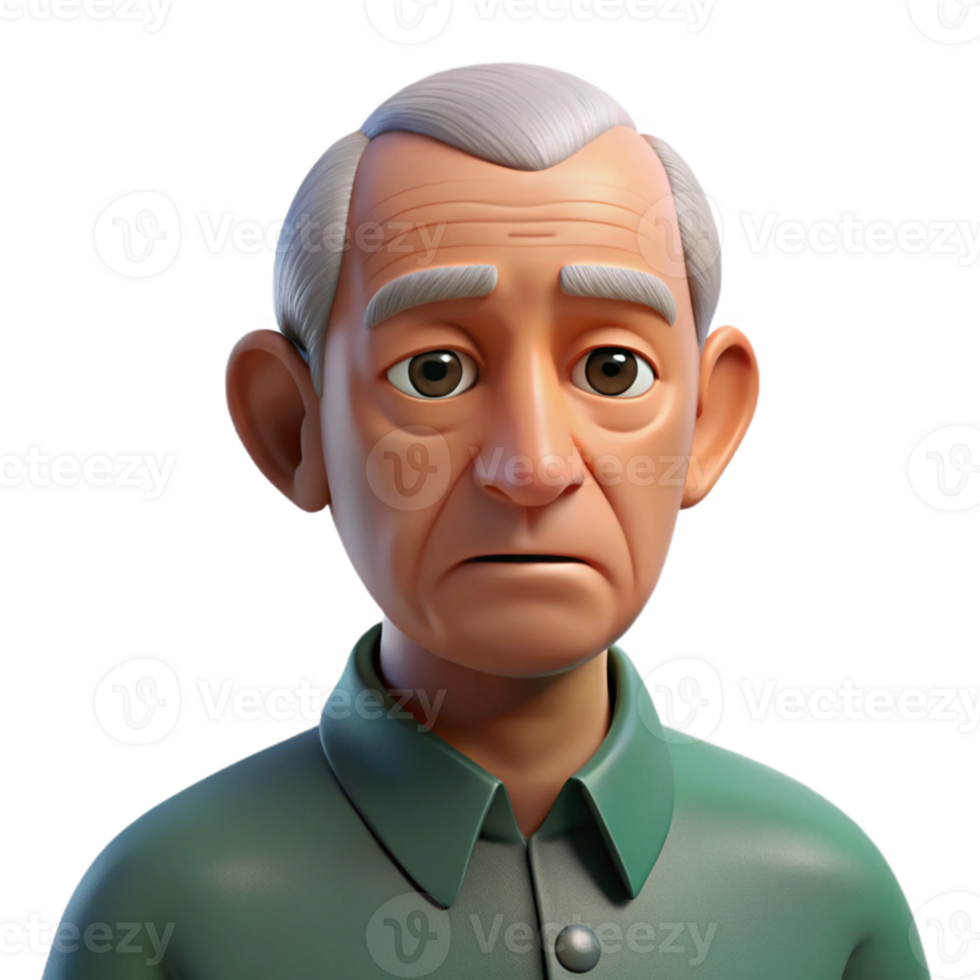 vibrant abstract Close-up portrait of an elderly man with deep wrinkles and a thoughtful expression, lit by a single overhead light source, hyperrealistic style exclusive png