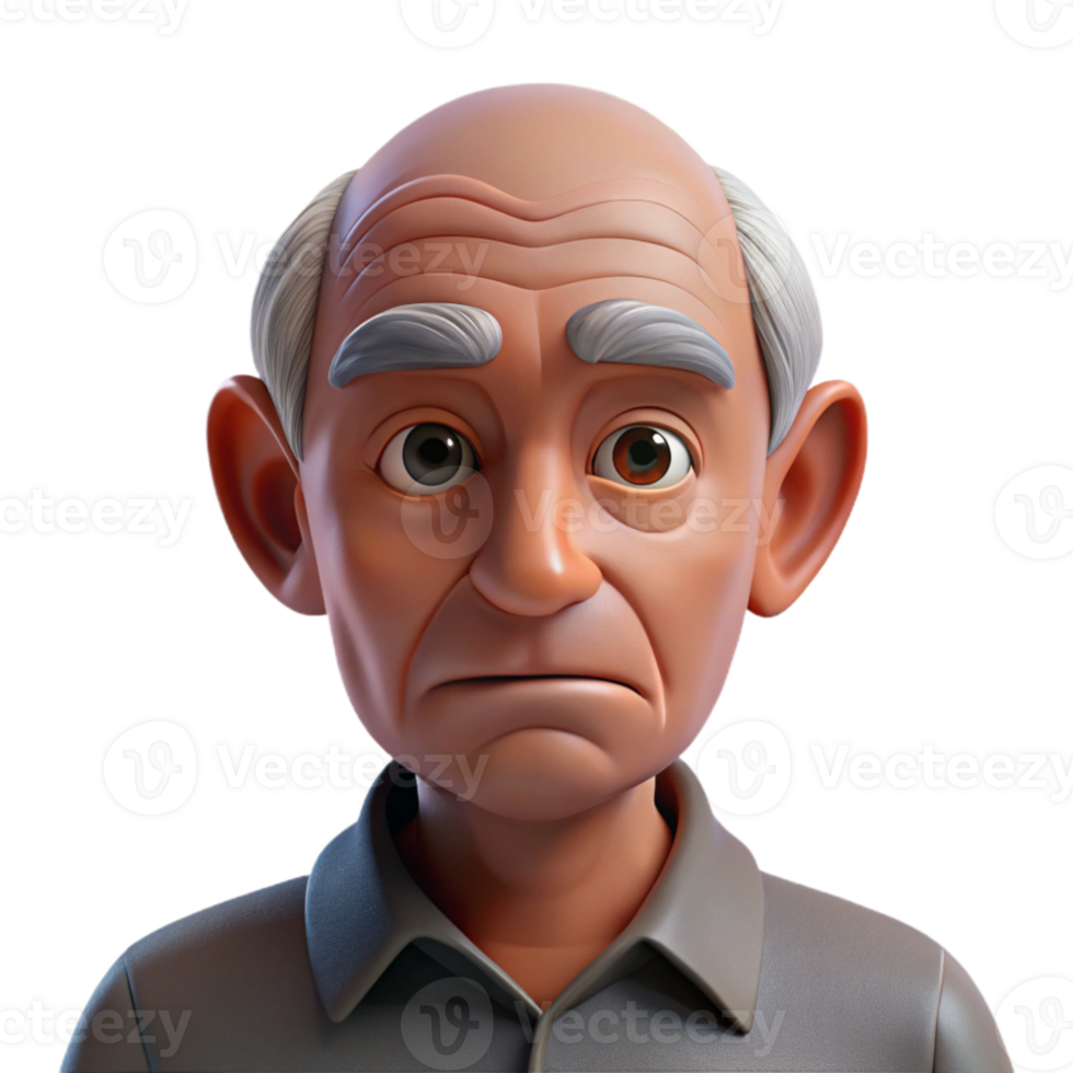 impressive abstract Close-up portrait of an elderly man with deep wrinkles and a thoughtful expression, lit by a single overhead light source, hyperrealistic style genuine png