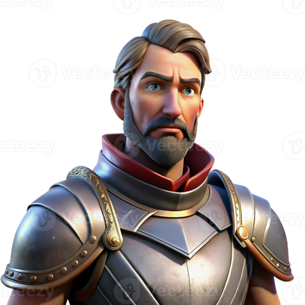 serene contemporary Portrait of a medieval knight in full plate armor, dramatic castle lighting, historical art style premium png