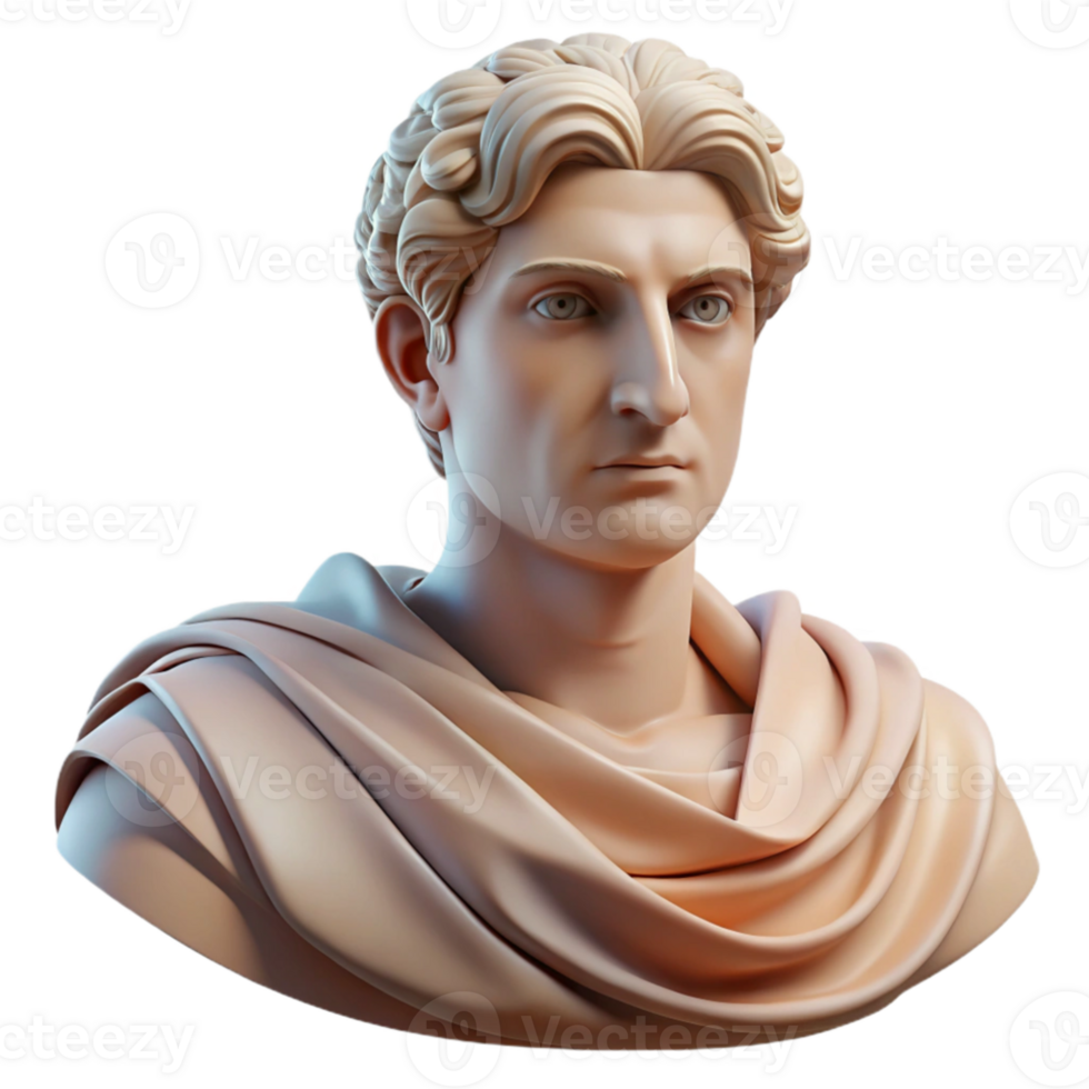 impressive vintage Portrait of a Neoclassical figure with draped clothing and a noble pose, soft natural light, Neoclassical art style authentic png
