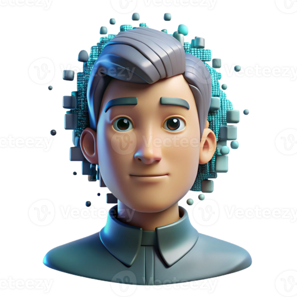 extraordinary traditional An face composed of pixels dissolving into data streams, dynamic lighting, glitch art, 4K png