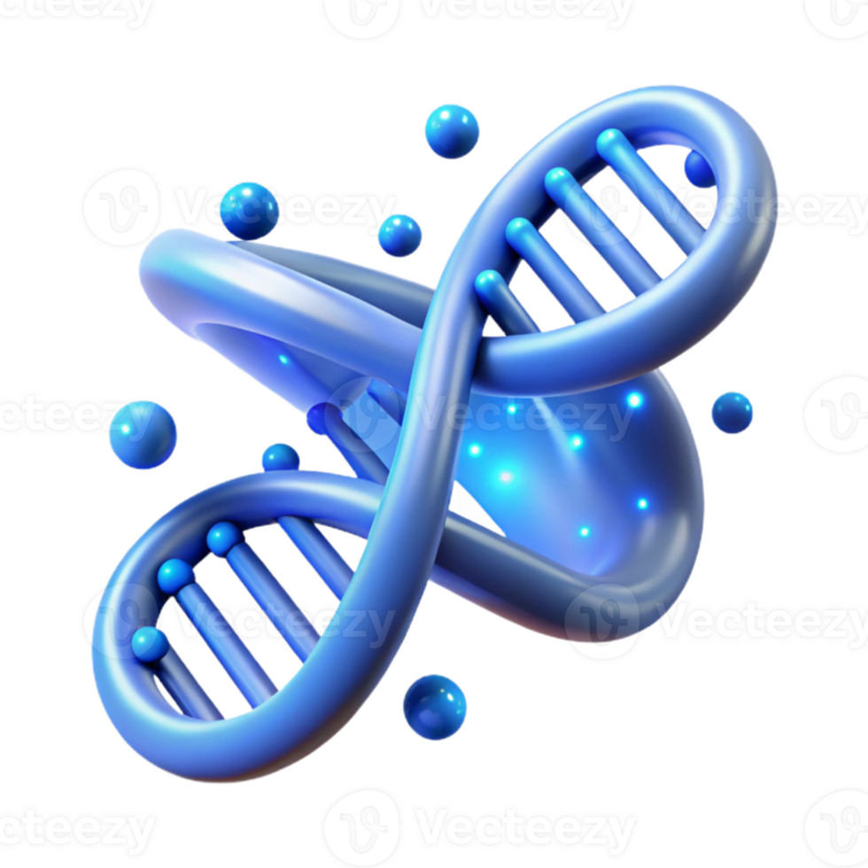 wonderful modern A DNA strand transforming into binary code, glowing blue lighting, scientific illustration, authentic png