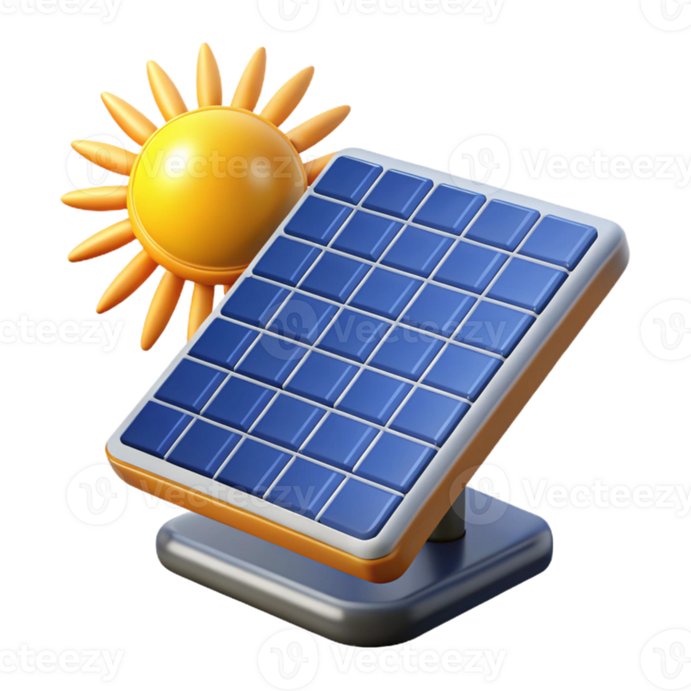beautiful artistic A solar panel absorbing sunlight and transforming it into energy, bright daylight, photorealistic, genuine png