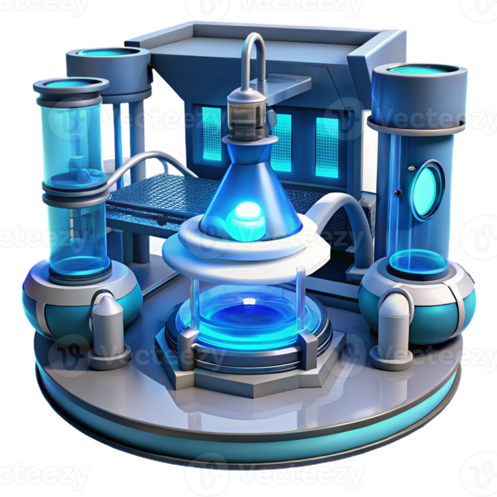 extraordinary vintage A futuristic laboratory filled with advanced technology, cool blue lighting, science fiction, 4K png