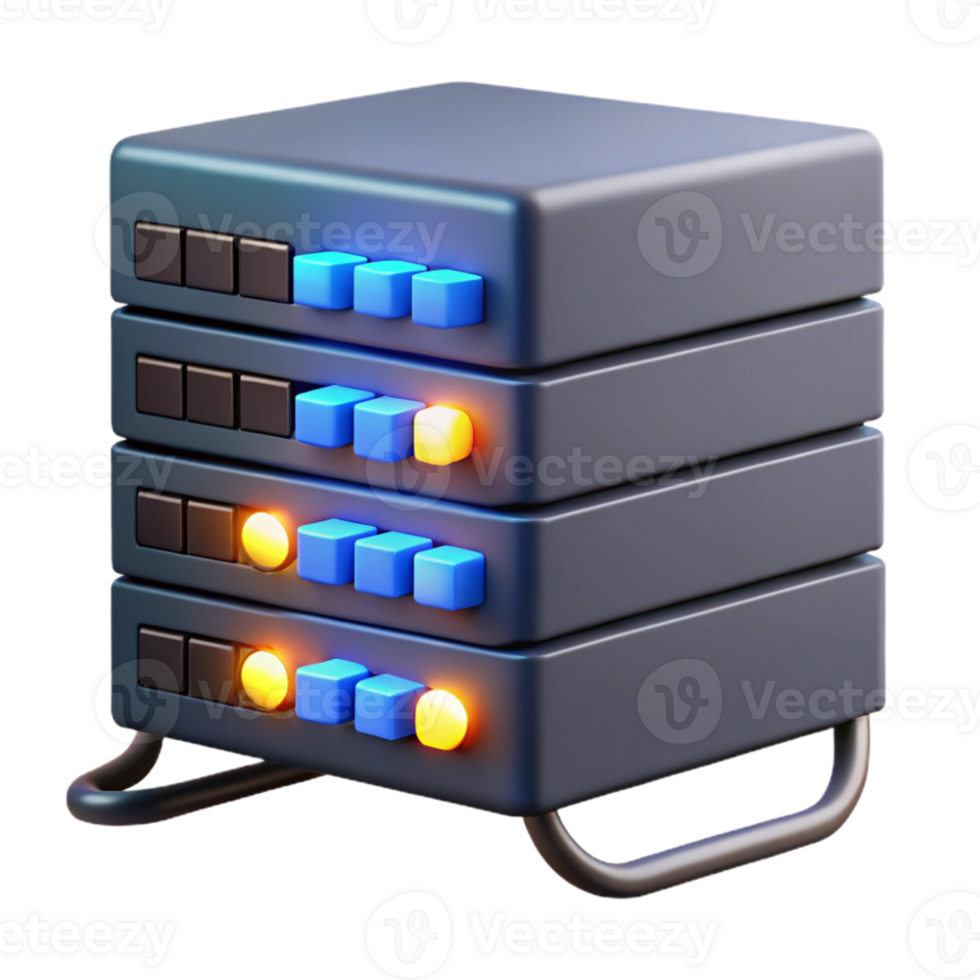 extraordinary classic A server rack with blinking lights and cables, dark room lighting, data center, exclusive png