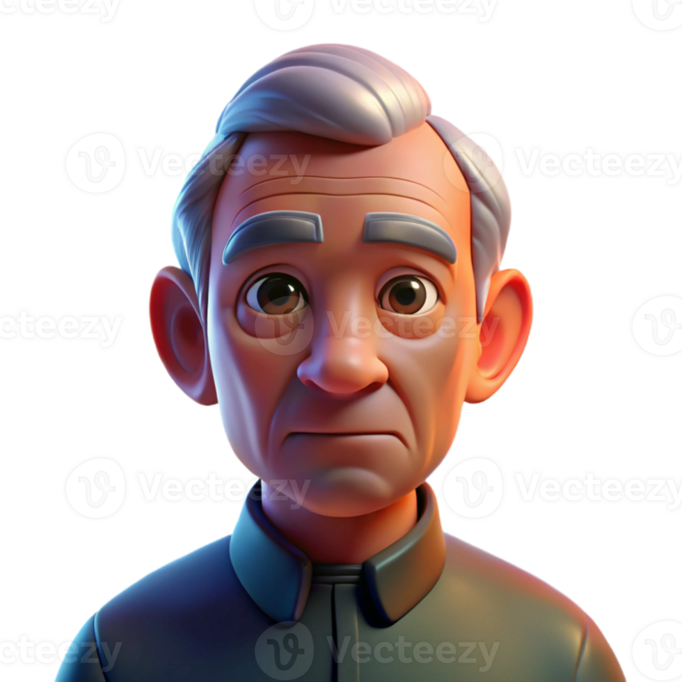 beautiful minimalist Portrait of an elderly man with deep wrinkles and a thoughtful expression, illuminated by a single overhead spotlight, in a chiaroscuro style 4K png