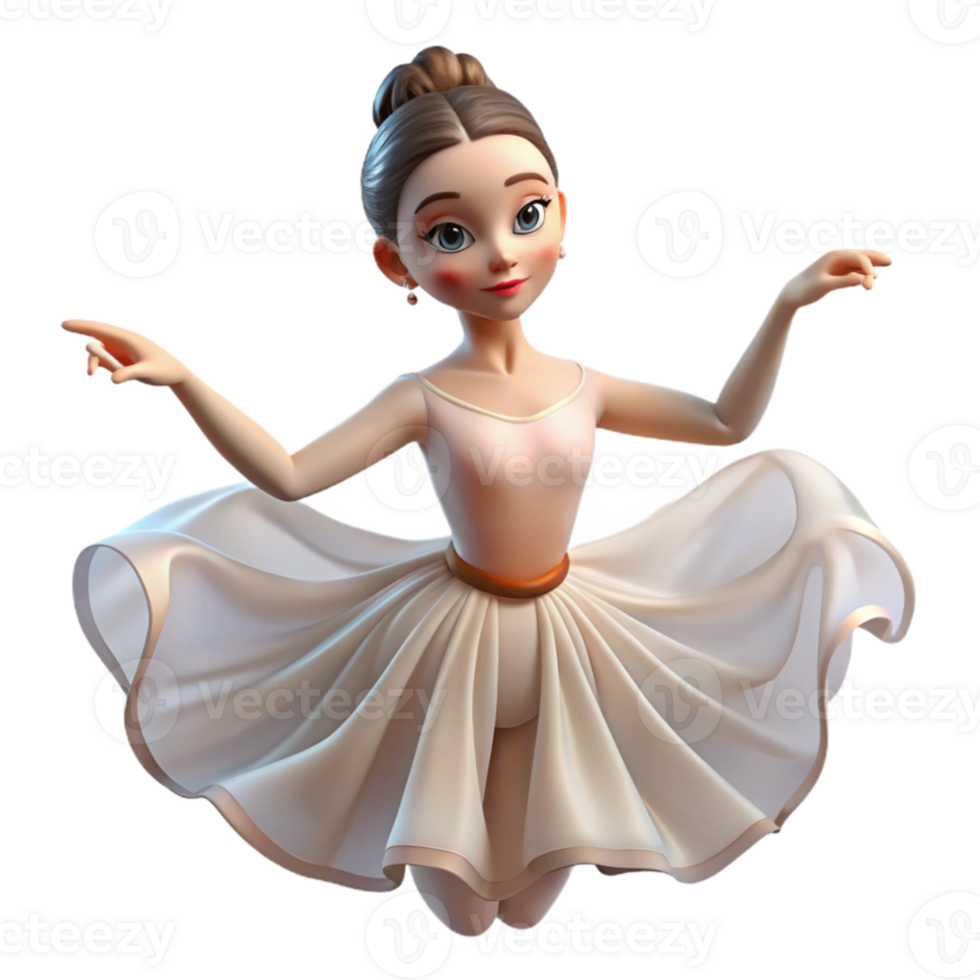 serene creative Portrait of a graceful ballerina with flowing tulle and a serene expression, lit by stage lighting, in an art nouveau style genuine png