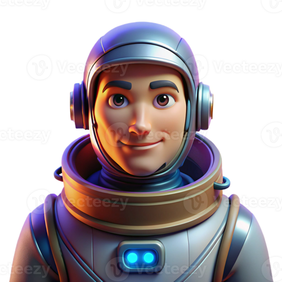 beautiful modern Portrait of an astronaut in a spacesuit, lit by the glow of a distant planet, in a science fiction style original png