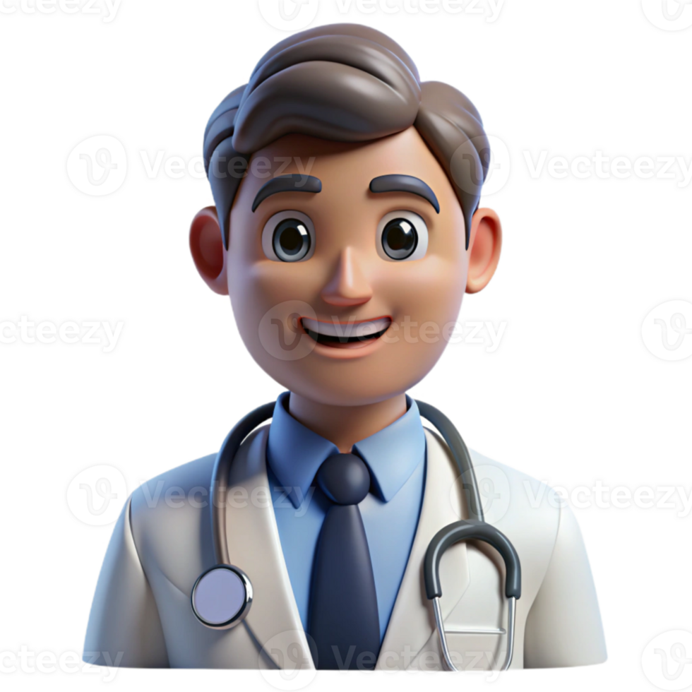 magnificent artistic Portrait of a doctor with a stethoscope, lit by fluorescent hospital lighting, in a photorealistic style original png
