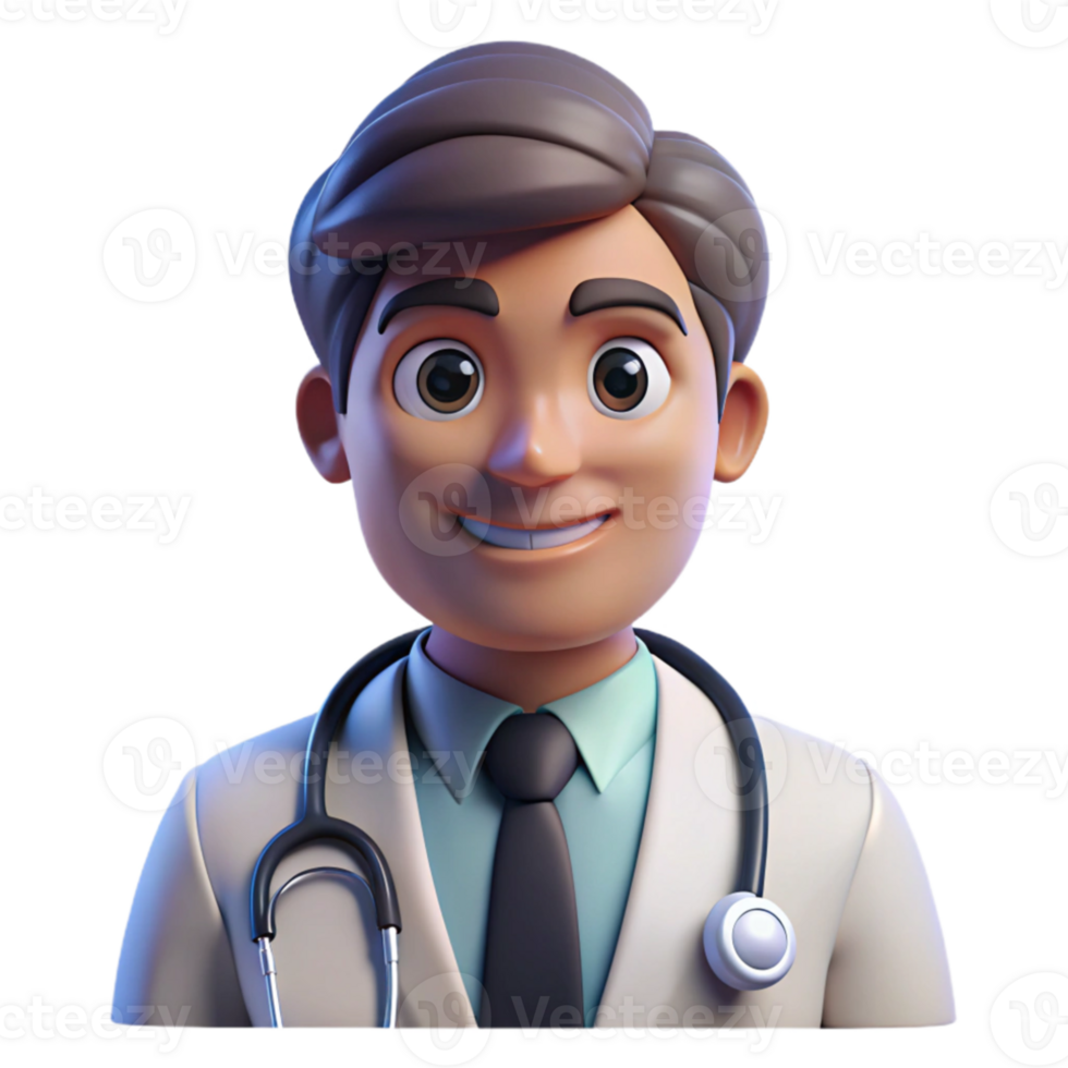 wonderful classic Portrait of a doctor with a stethoscope, lit by fluorescent hospital lighting, in a photorealistic style authentic png