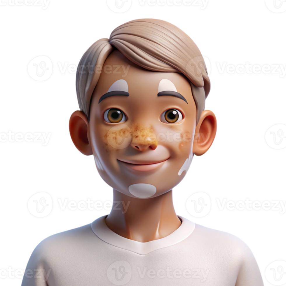 beautiful minimalist Portrait of a person with vitiligo, highlighting the unique skin patterns, lit by soft, diffused light, in a naturalistic style 4K png