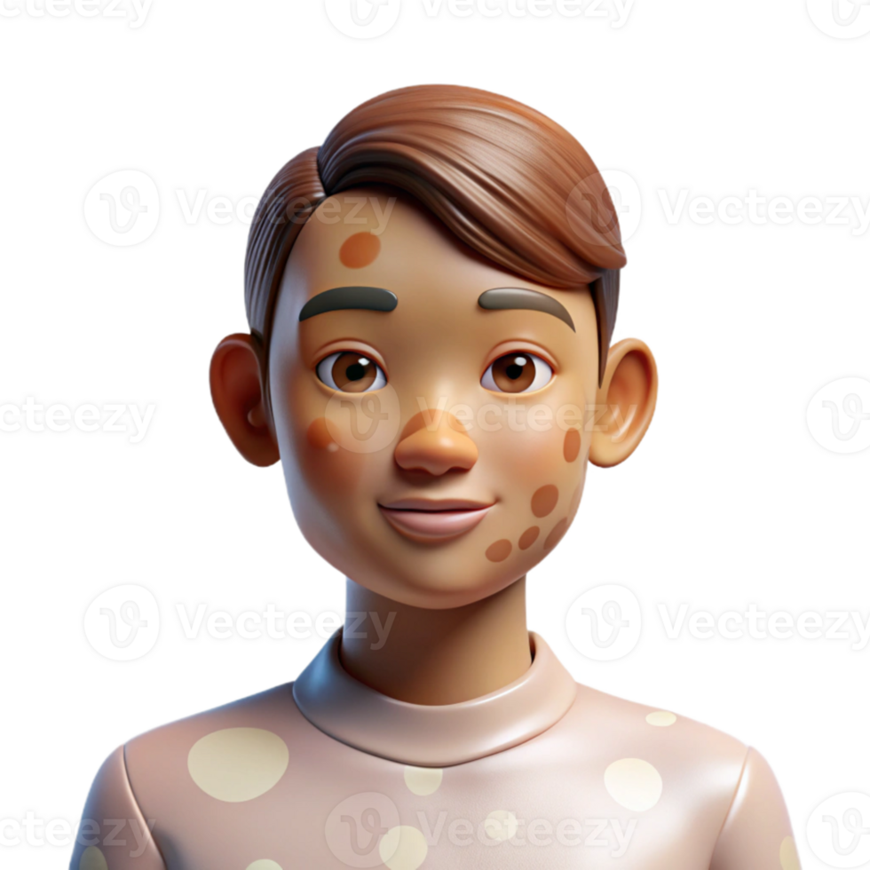 serene abstract Portrait of a person with vitiligo, highlighting the unique skin patterns, lit by soft, diffused light, in a naturalistic style detailed png