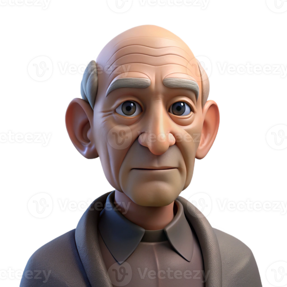 magnificent contemporary Portrait of an elderly man with deep wrinkles and wise eyes, chiaroscuro lighting, Renaissance painting style original png