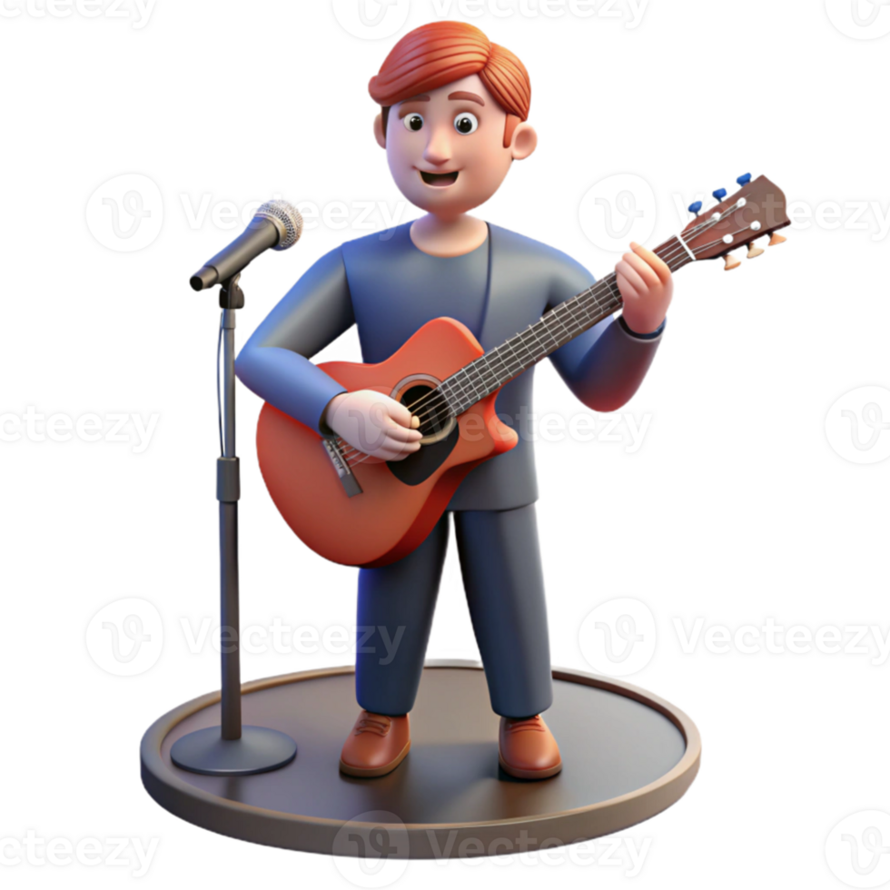 magnificent rustic Portrait of a passionate musician with an instrument, spotlight lighting, concert photography style 4K png