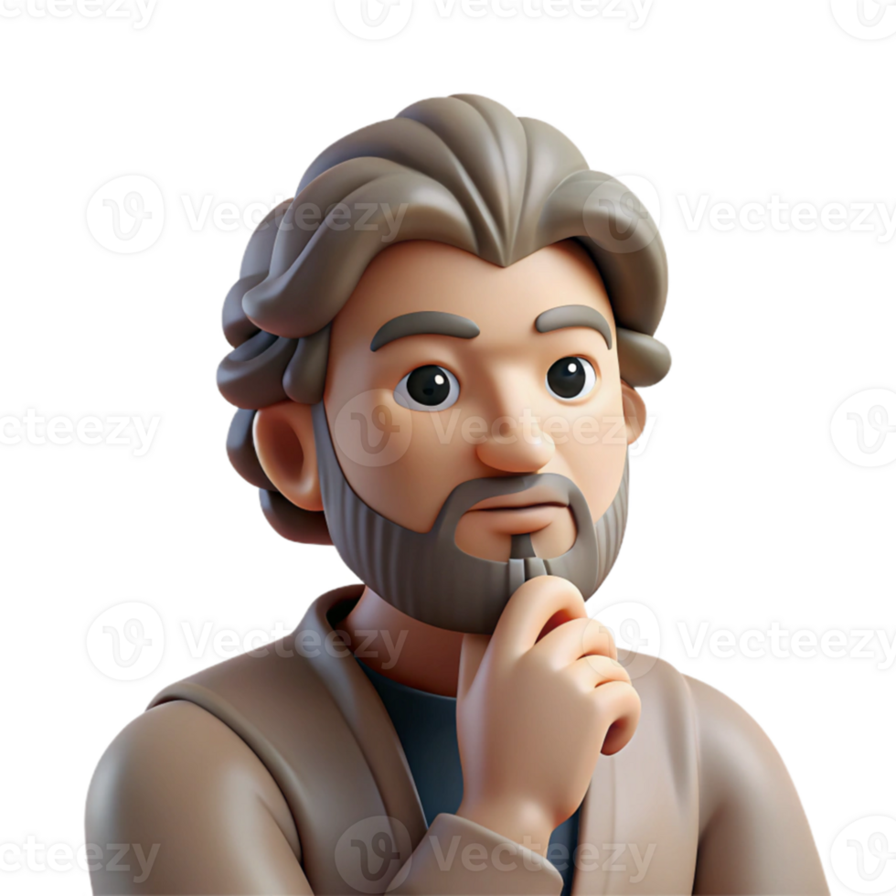 beautiful traditional Portrait of a contemplative philosopher with a thoughtful expression, soft window light, classical painting style exclusive png