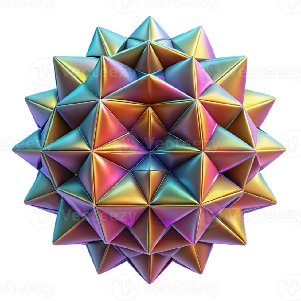 stunning artistic A kaleidoscopic pattern of tessellated triangles, with a gradient of saturated hues and a matte finish, illuminated by a soft glow premium png