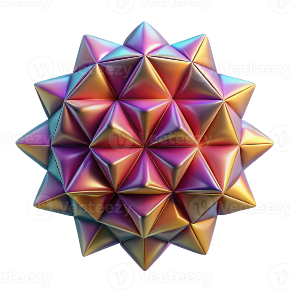 vibrant classic A kaleidoscopic pattern of tessellated triangles, with a gradient of saturated hues and a matte finish, illuminated by a soft glow high quality png
