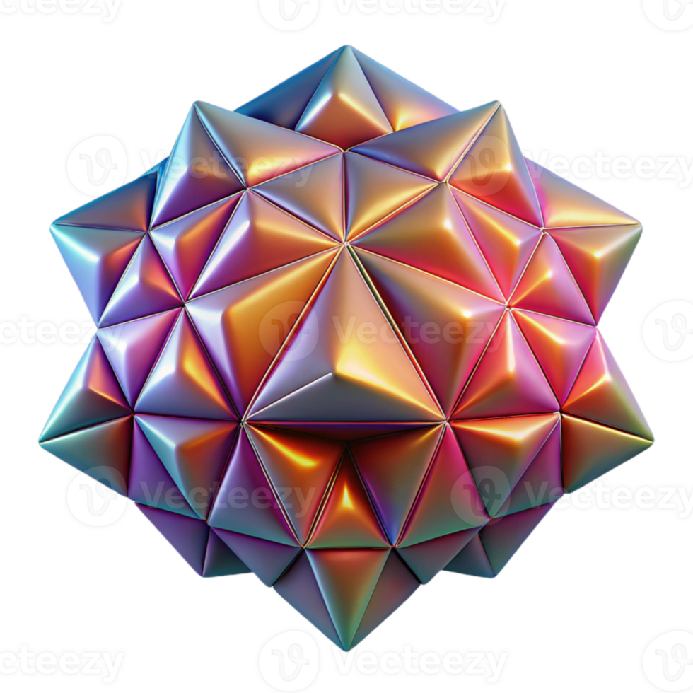 elegant classic A kaleidoscopic pattern of tessellated triangles, with a gradient of saturated hues and a matte finish, illuminated by a soft glow high quality png