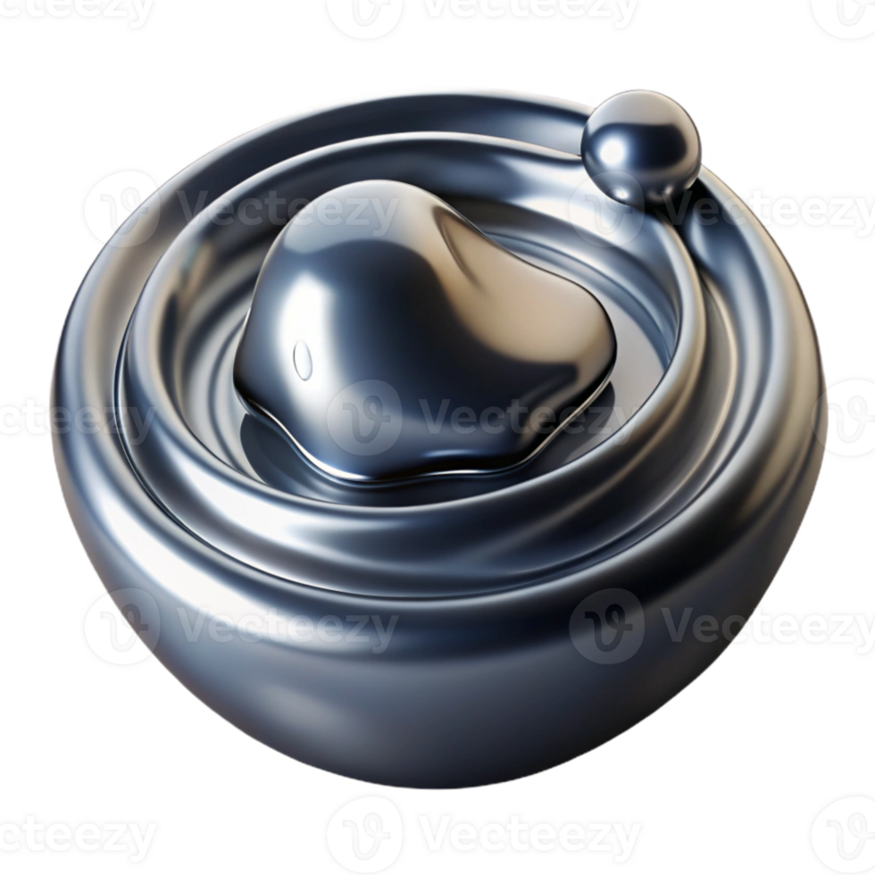 stunning creative A dynamic flow of liquid mercury, forming abstract shapes and ripples, with realistic reflections and a dark, moody atmosphere professional png