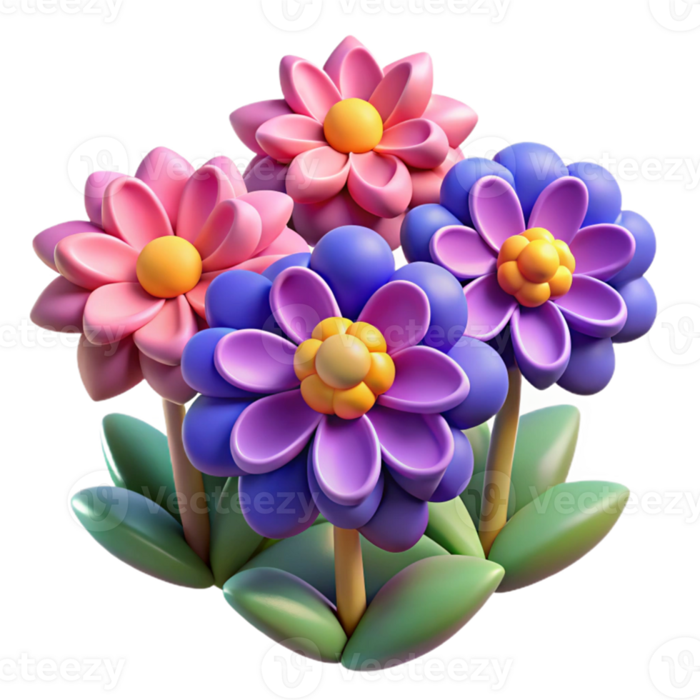 wonderful rustic A field of stylized, geometric flowers, with bold, contrasting colors and a graphic design aesthetic premium png