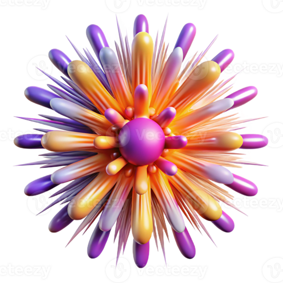 stunning artistic A dynamic explosion of particles, radiating outwards from a central point, with vibrant colors and a sense of motion authentic png