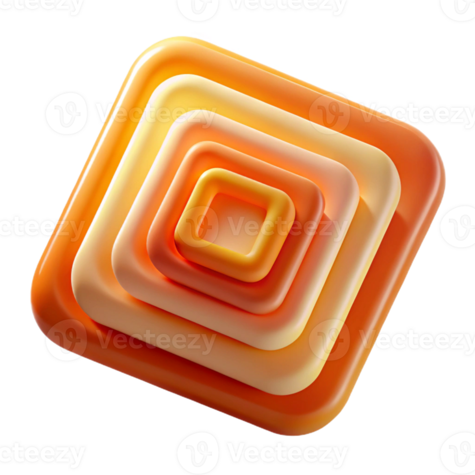 beautiful minimalist A series of concentric squares, rotating inwards, with a gradient of warm, inviting colors and a smooth, polished finish original png
