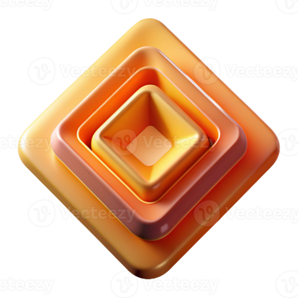 extraordinary contemporary A series of concentric squares, rotating inwards, with a gradient of warm, inviting colors and a smooth, polished finish genuine png