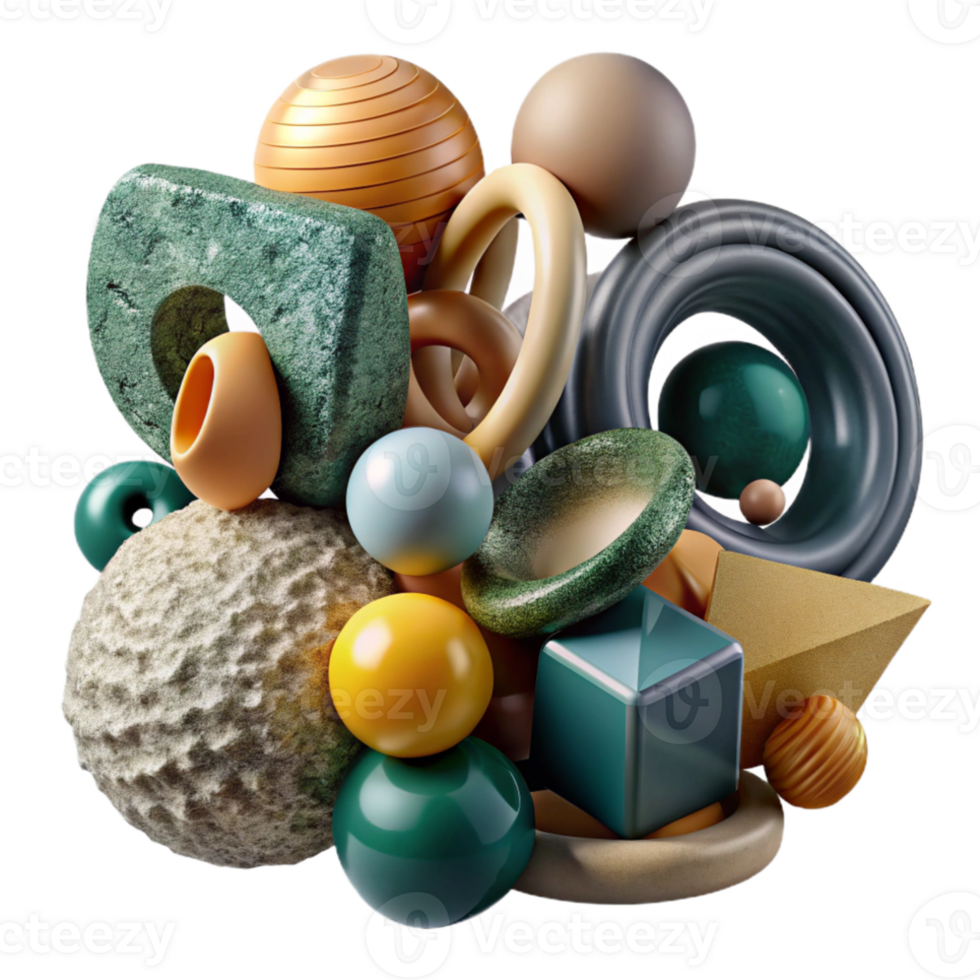 stunning traditional A chaotic arrangement of organic shapes, with a variety of textures and materials, under a dramatic, Rembrandt lighting professional png